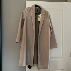 NWT Zara lapel notch collar open front classic car coat
